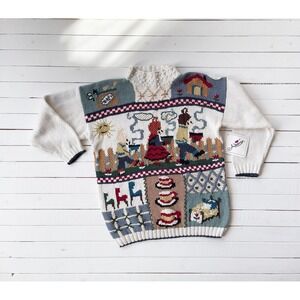 Alberoy vtg Goldilocks & the Three‎ Bears fairytale novelty sweater